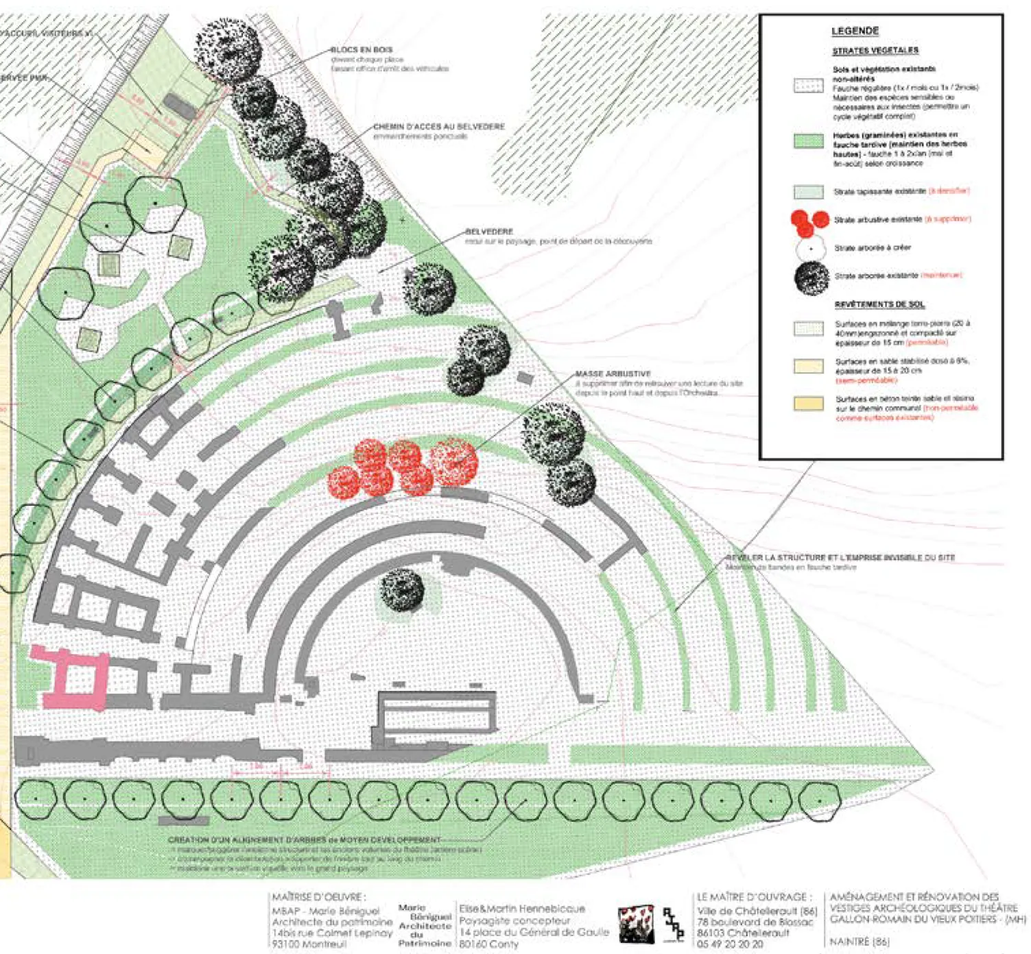 Plan du théâtre antique de Poitiers
