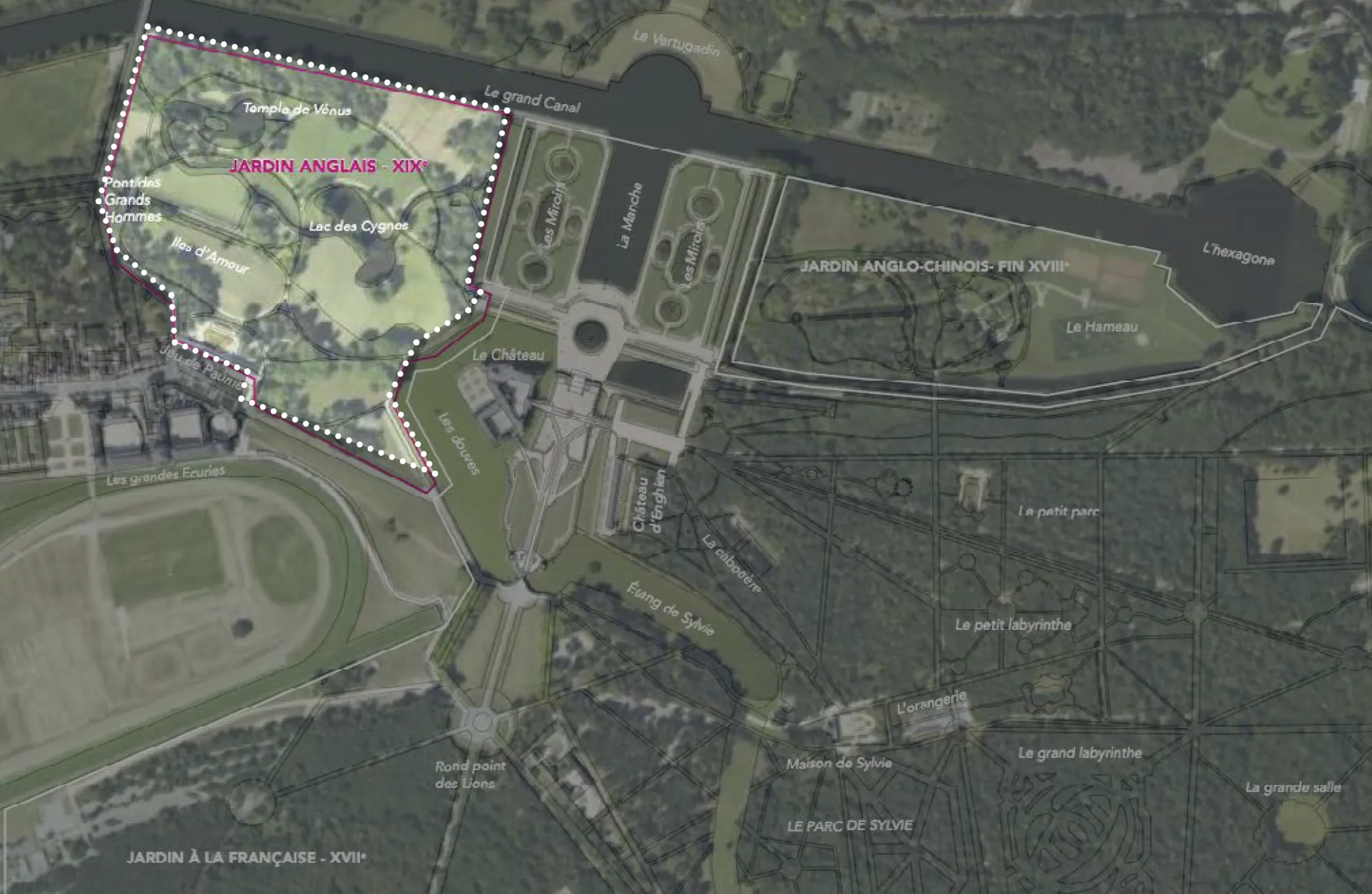 Vue aérienne du jardin