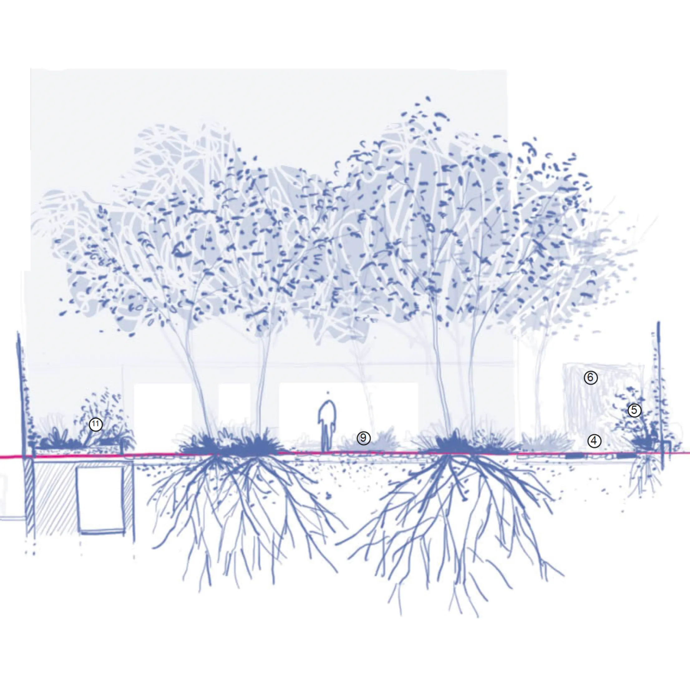 végétalisation de la cour d'un ancien hôtel particulier